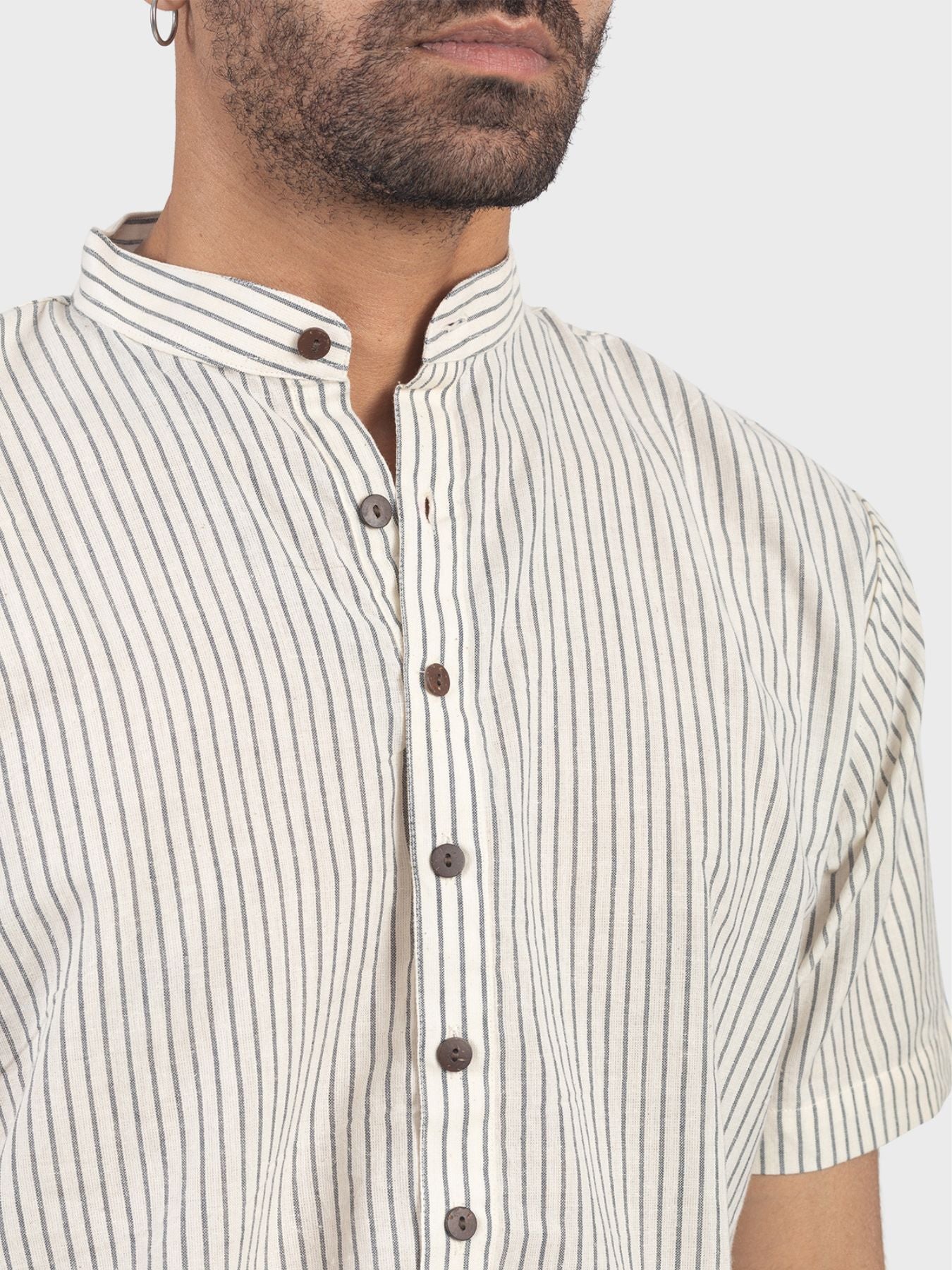 Ethereal Stripes Handloom Short Kurta