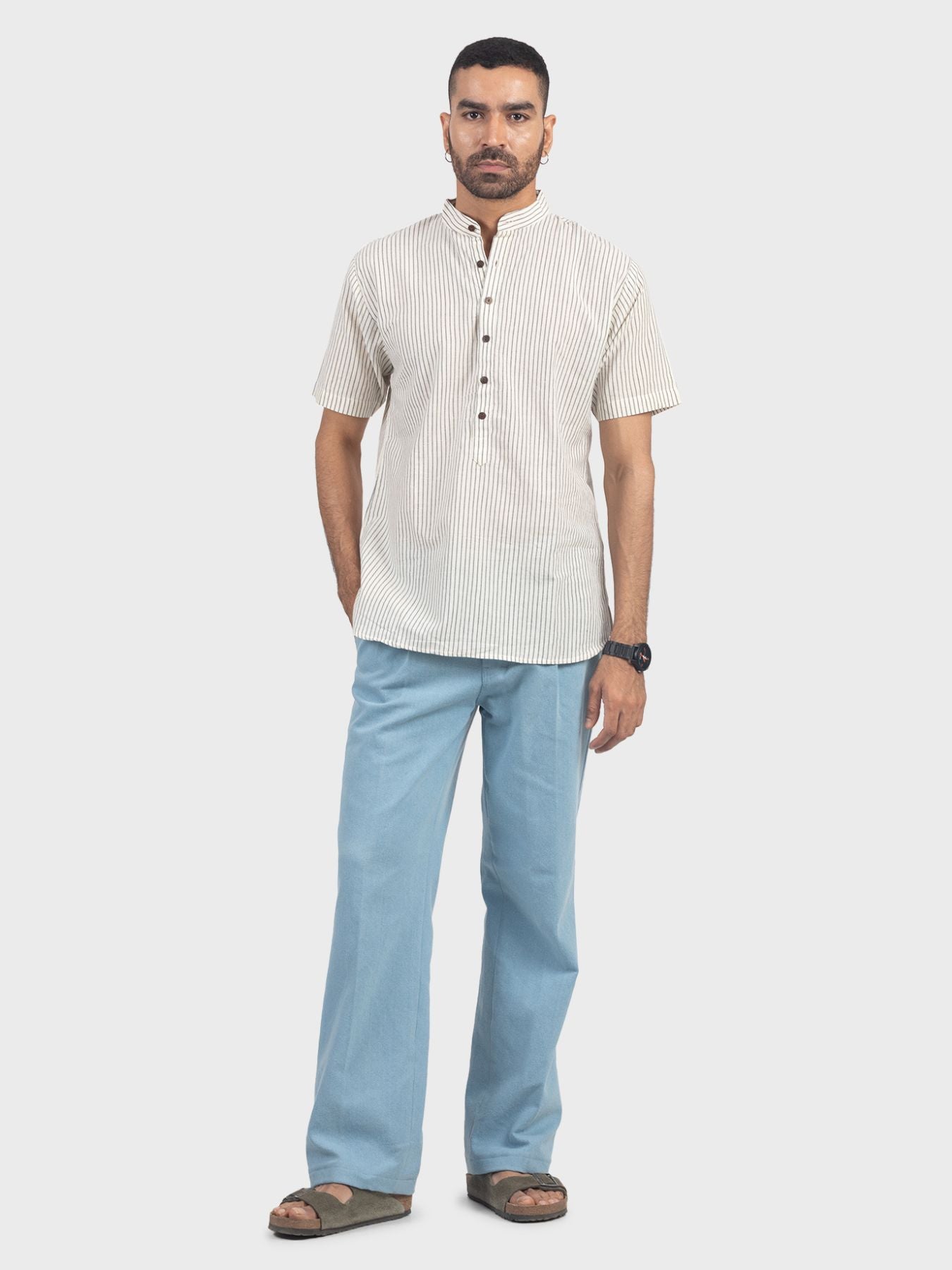 Ethereal Stripes Handloom Short Kurta