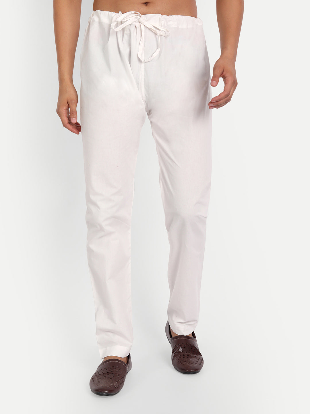 Shop Terra Luna Men White Khadi Solid Long Regular Fit Pants for Men Online  39606589