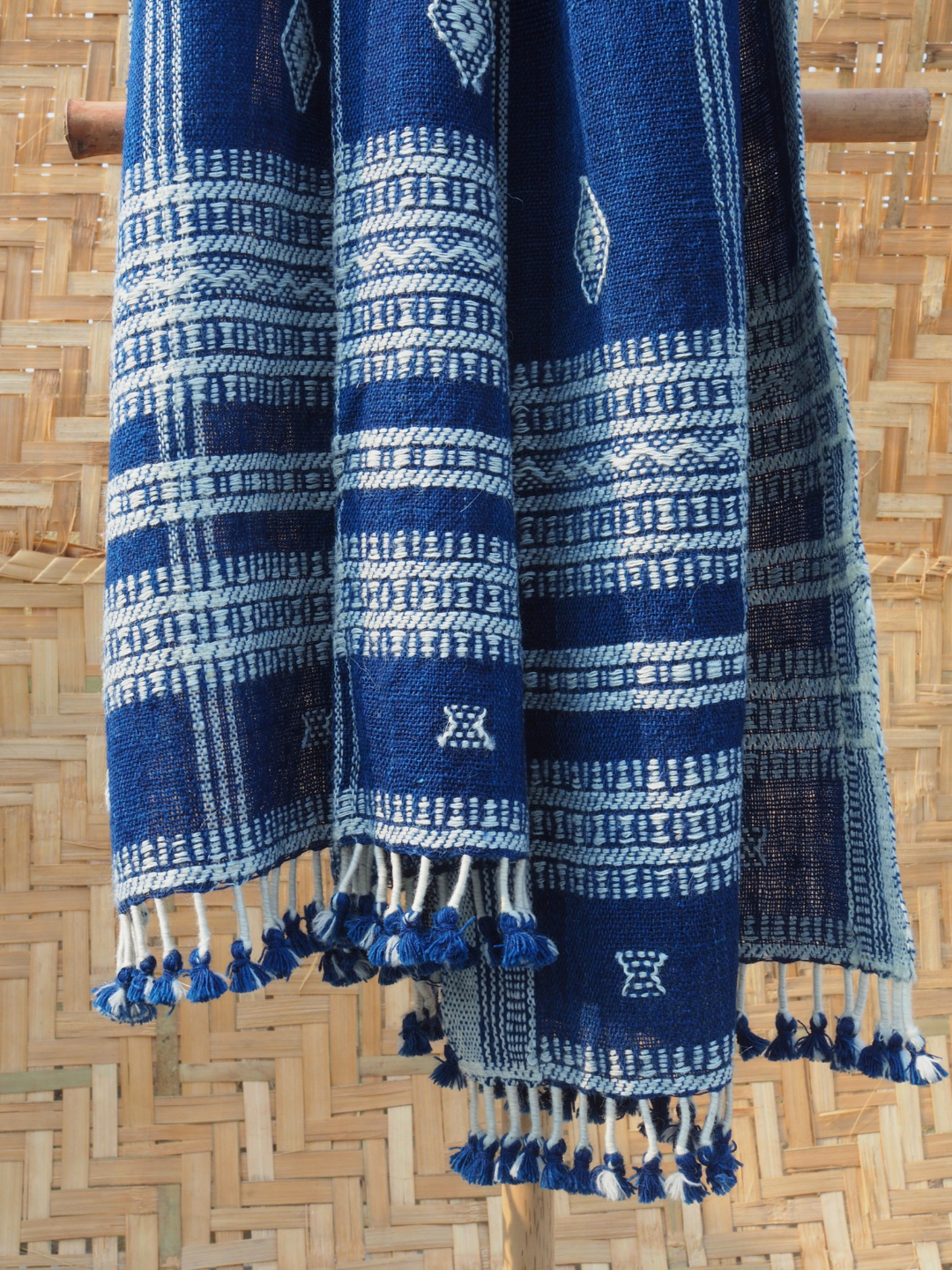Indigo Bhujodi Handwoven Wool Stole