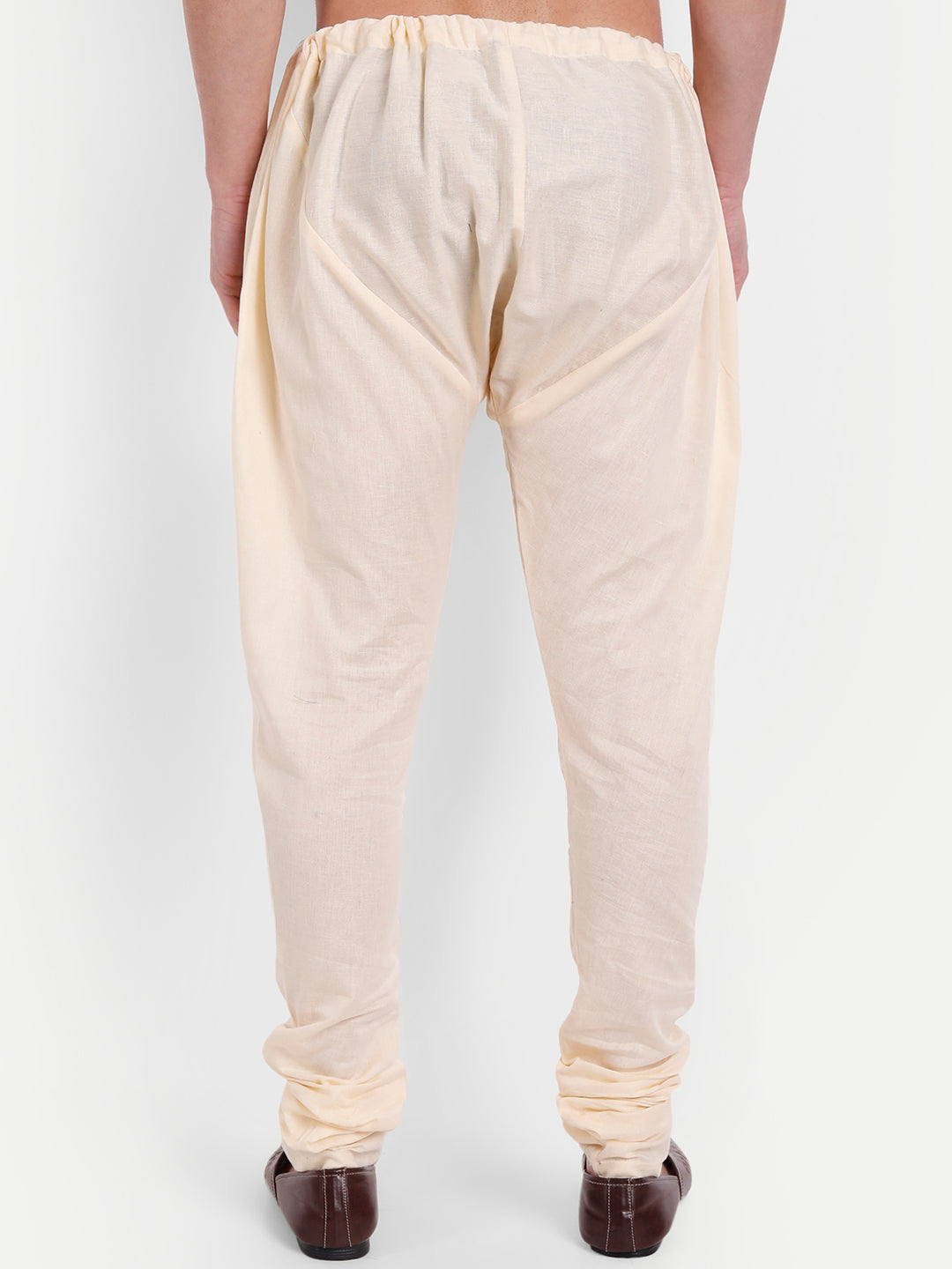 Beige khadi Cotton Churidar Pyjama