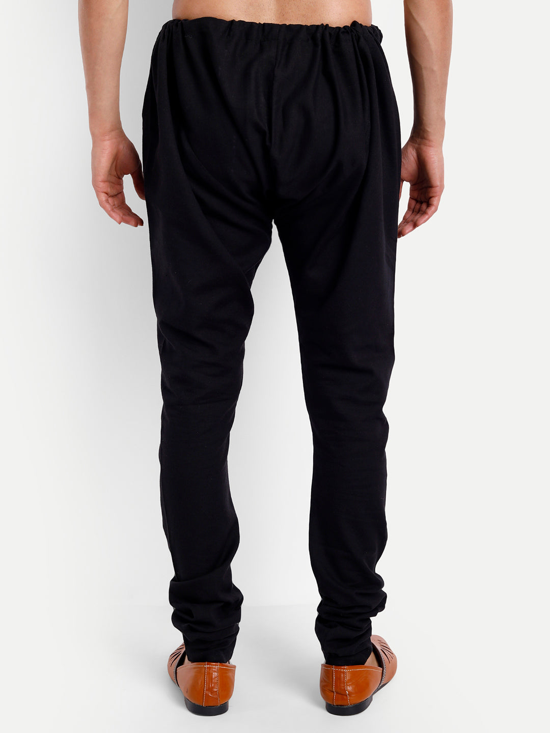 Black Khadi Cotton Churidar Pyjama