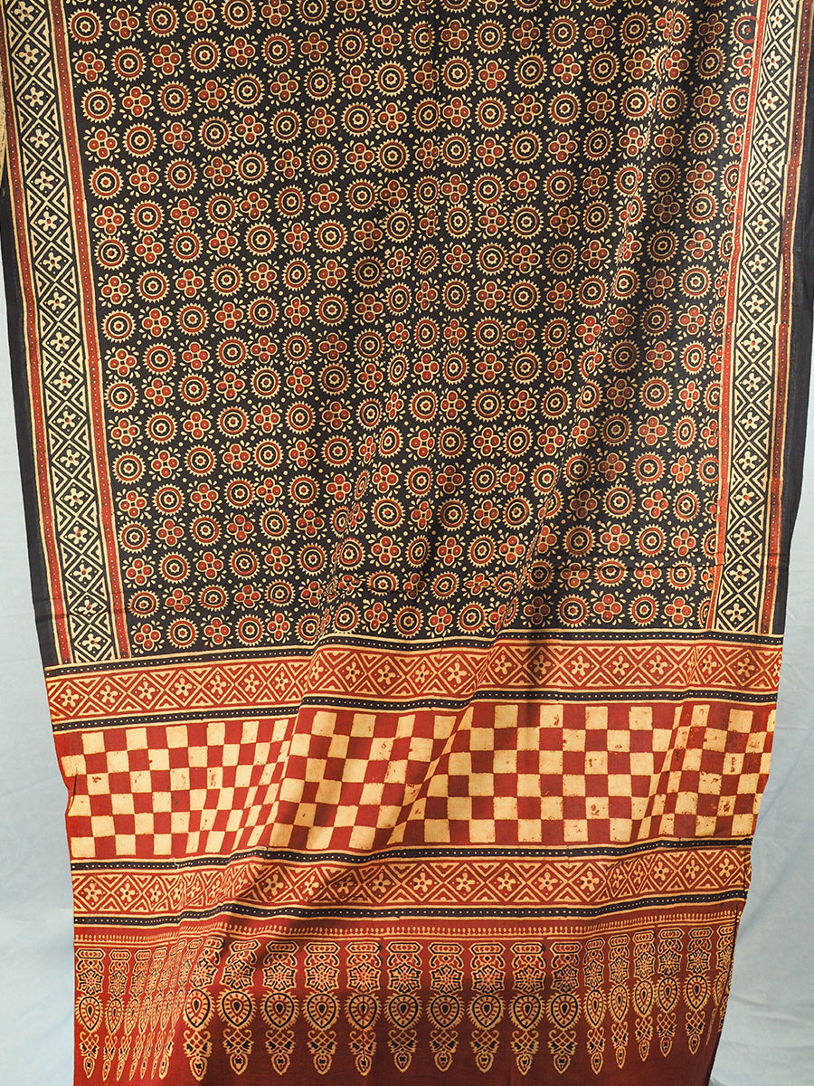 Gulmohar Ajrak Print Cotton Dupatta