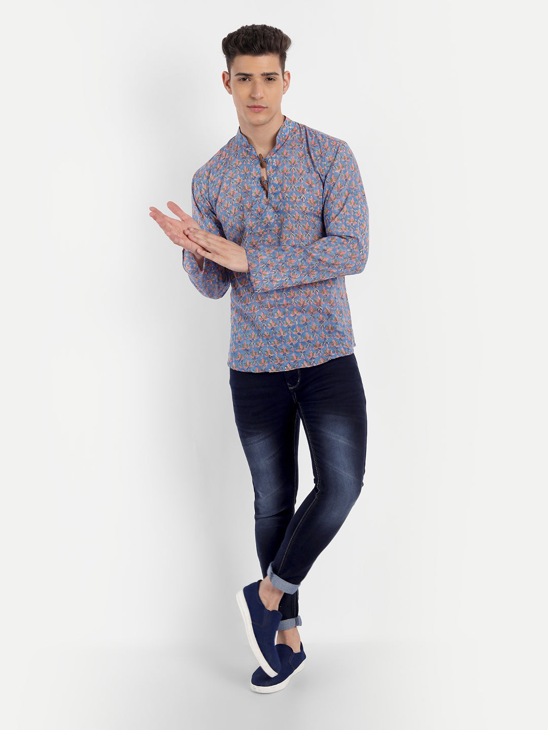 Pink Lotus Cotton Short Kurta