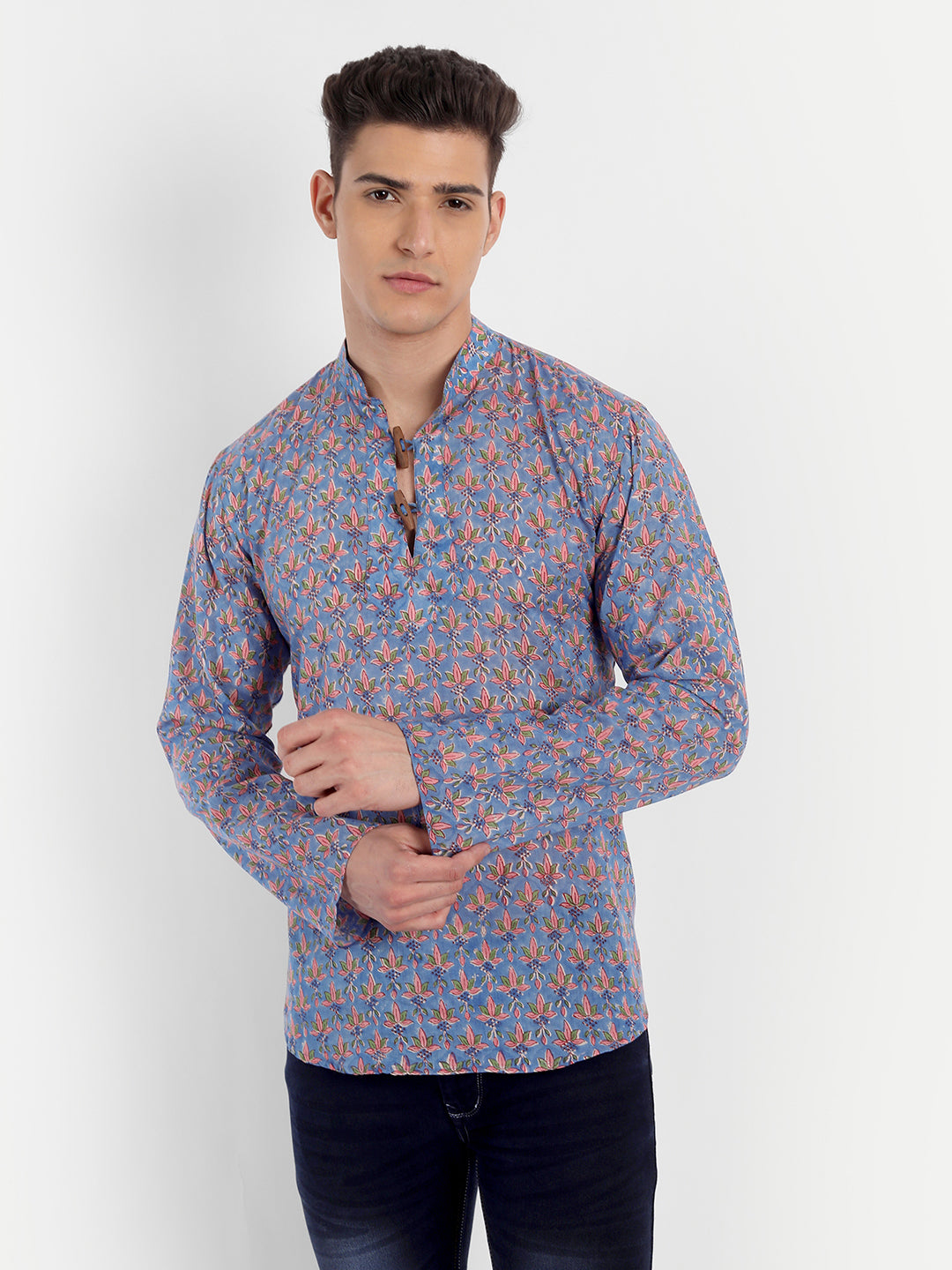 Pink Lotus Cotton Short Kurta