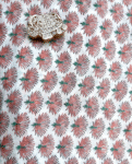 White & Peach Block Print Cotton Fabric         (Rs.500/meter)