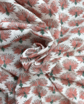 White & Peach Block Print Cotton Fabric         (Rs.500/meter)