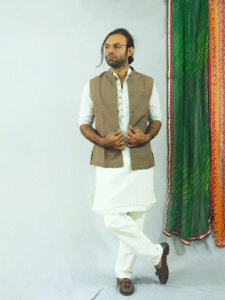 Brown Linen Nehru Jacket