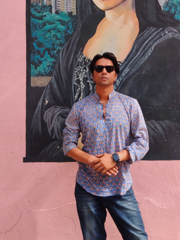 Pink Lotus Cotton Short Kurta