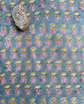 Grey & Pink Block Print Cotton Fabric         (Rs.450/meter)