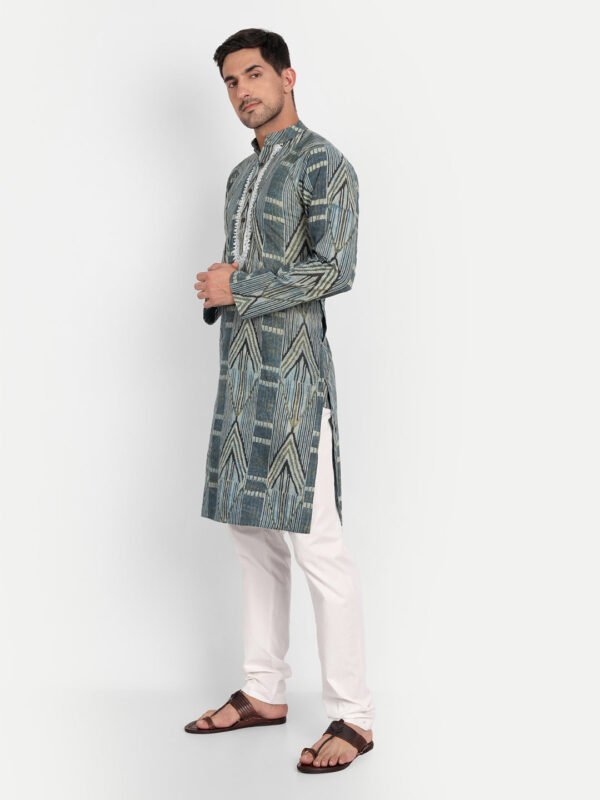 Geometric Print Embroidered Vanaspati Kurta