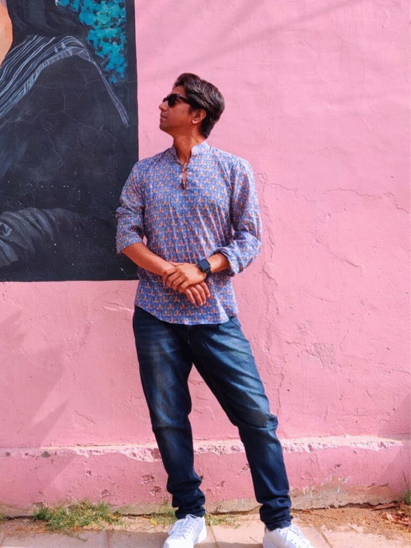 Pink Lotus Cotton Short Kurta