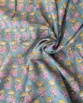 Grey & Pink Block Print Cotton Fabric         (Rs.450/meter)