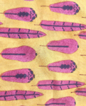 Pink Feather Block Print Cotton Fabric         (Rs.500/meter)