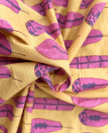 Pink Feather Block Print Cotton Fabric         (Rs.500/meter)