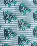 Grey Striped Block Print Cotton Fabric (Rs.450/meter)