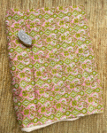 Pink and Green Block Print Cotton Fabric         (Rs.500/meter)