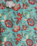 Green Floral Block Print Cotton Fabric         (Rs.450/meter)