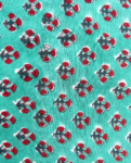 Green & Red Block Print Cotton Fabric (Rs.450/meter)