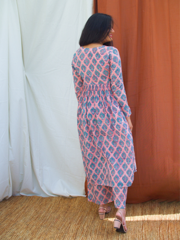 Blue Lotus Anarkali Cotton Suit Set Women