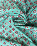 Green & Red Block Print Cotton Fabric (Rs.450/meter)