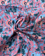 Blue & Pink Block Print Cotton Fabric         (Rs.500/meter)