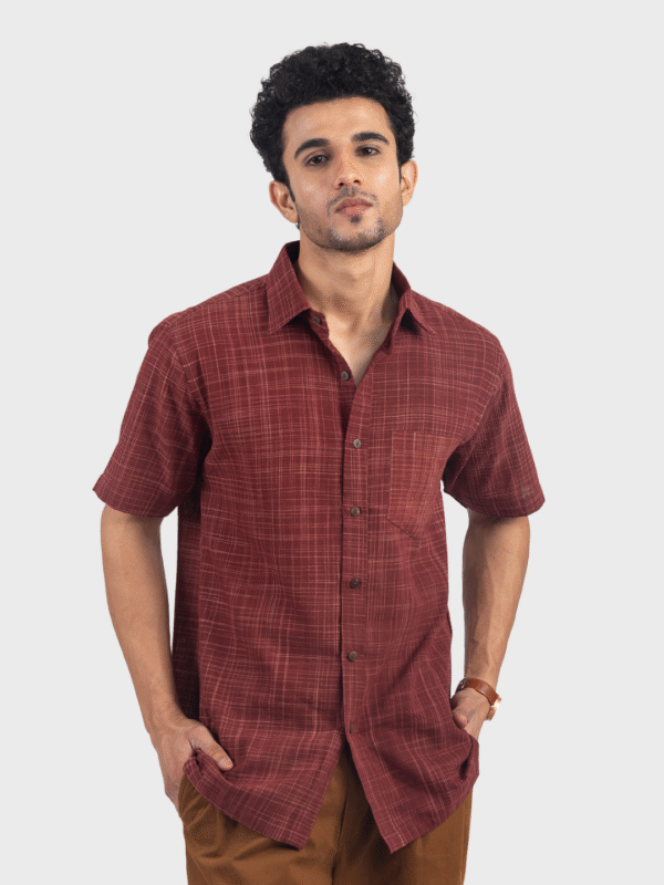 Rustic Elegance Handwoven cotton Shirt