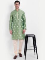 Beige khadi Cotton Churidar Pyjama