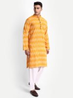 Yellow Ikkat Handwoven Cotton Kurta