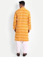 Yellow Ikkat Handwoven Cotton Kurta