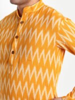 Yellow Ikkat Handwoven Cotton Kurta