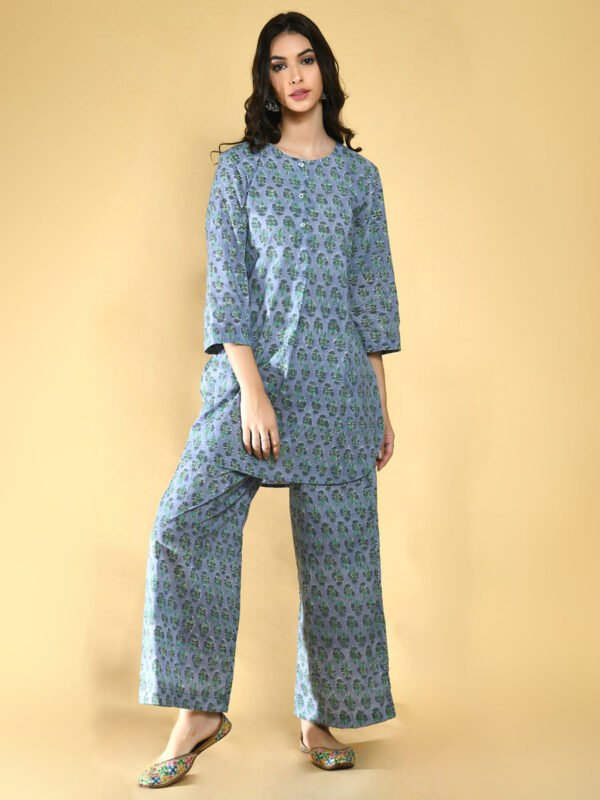 Blue Floral Lounge Wear Women