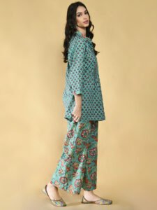 Green Floral Lounge Wear Women
