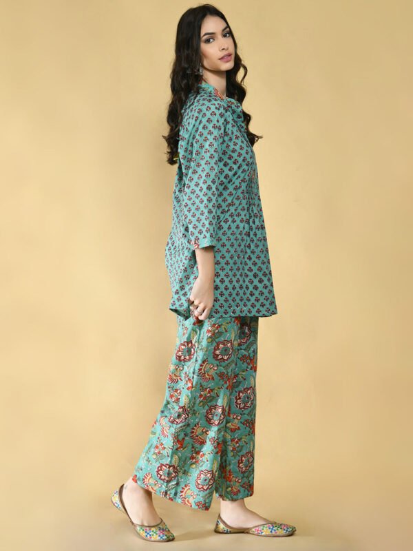 Green Floral Lounge Wear Women