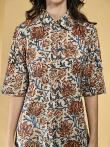 Kalamkari Shirt Dress Women