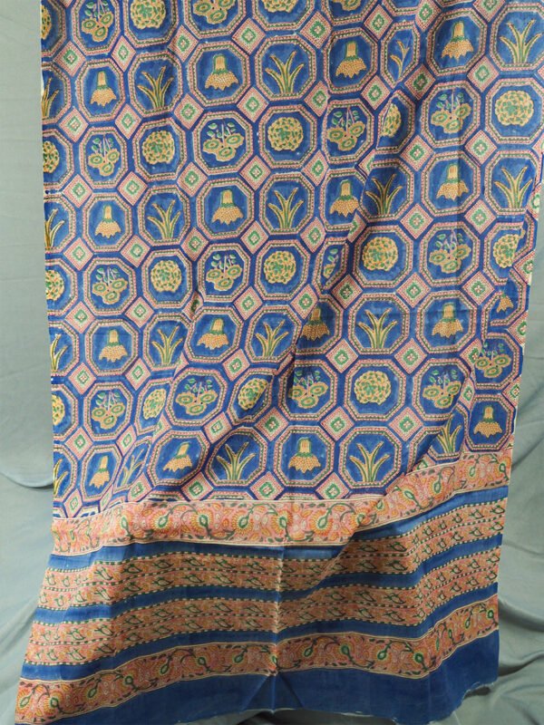 Blue Bagru Print Cotton Dupatta
