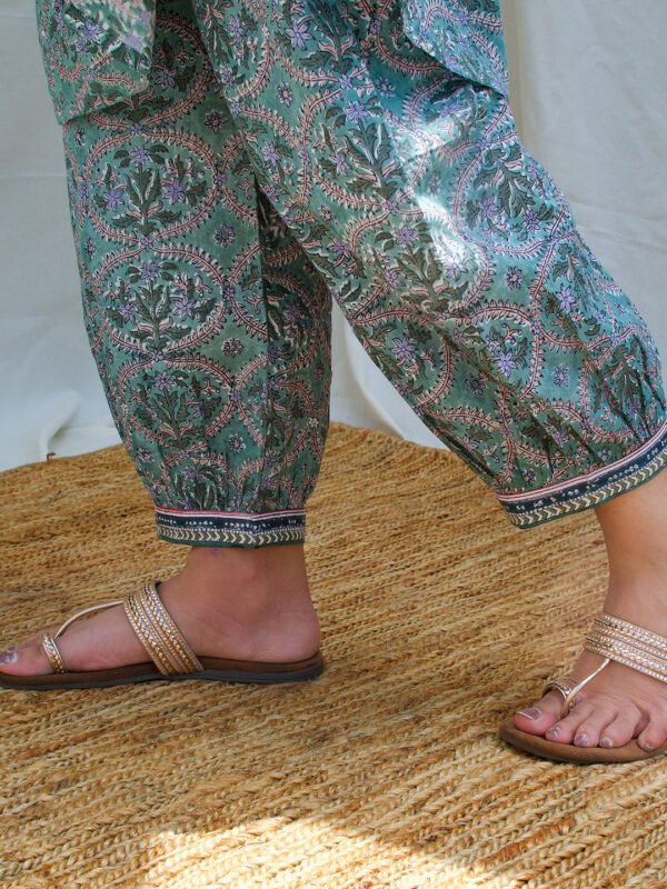 Poppies Green Suit Set Women