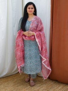 Poppies Green Suit Set Women