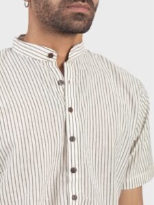 Ethereal Stripes Handloom Short Kurta
