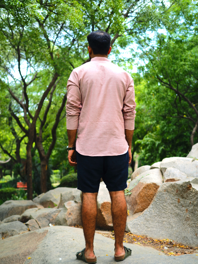 Blushing Petals Handloom Short Kurta — photograph 3