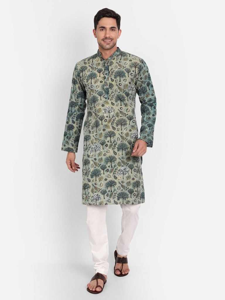 Tree Print Embroidered Vanaspati Kurta