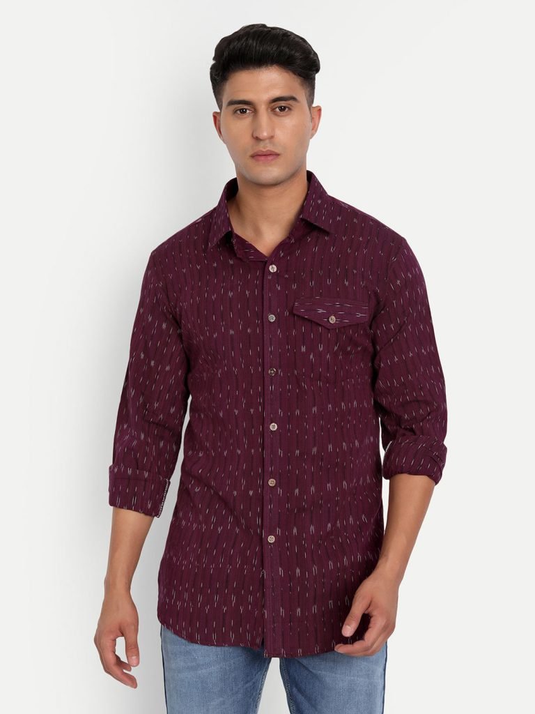 Alternative view of Wine Ikkat Shirt
