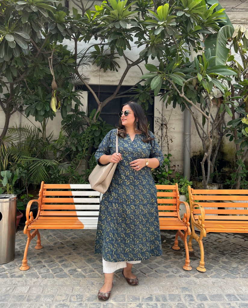 Alternative view of Indrani (इंद्राणी) Ajrakh Kurta