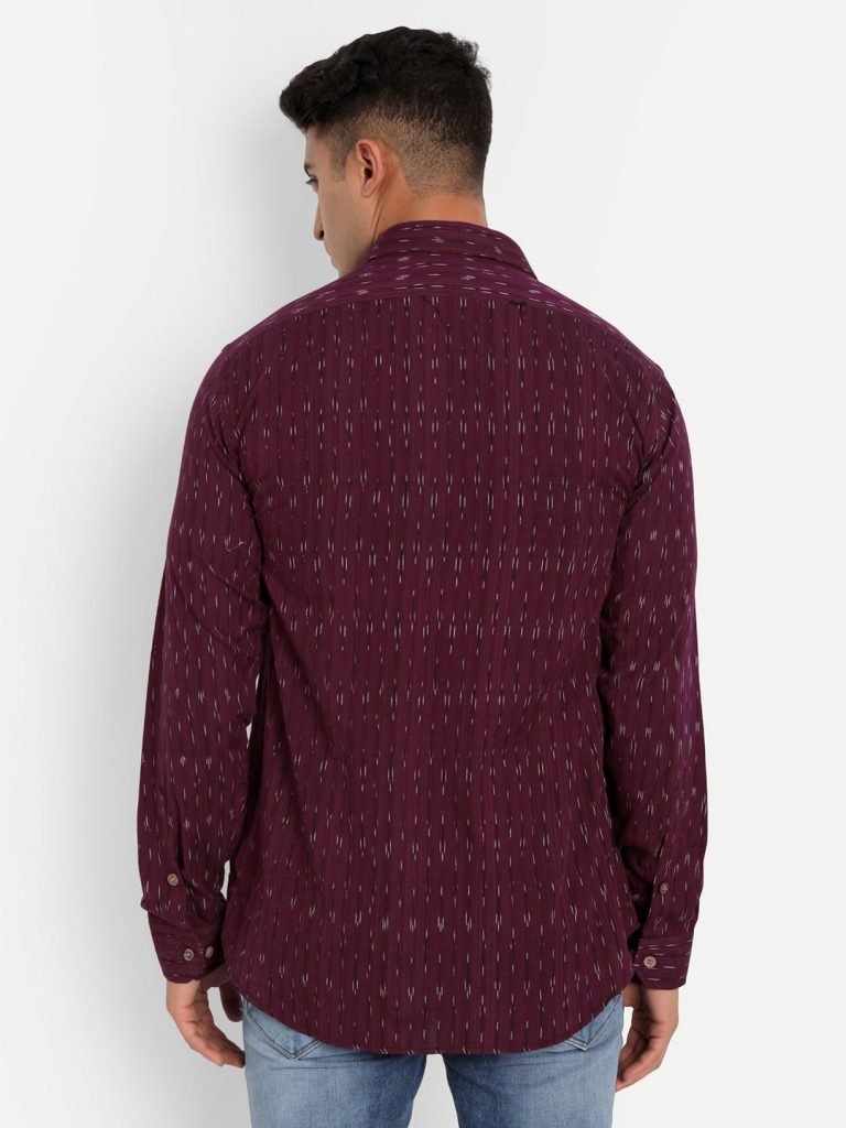 Wine Ikkat Shirt — photograph 7