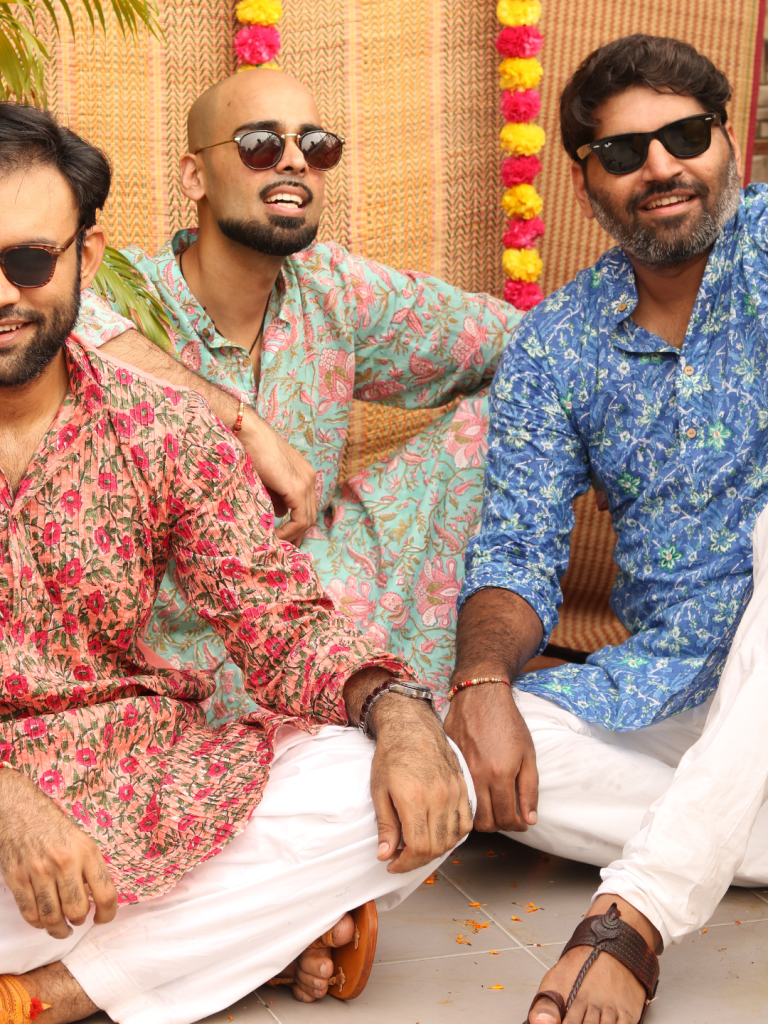 Alternative view of Hemant Embroidered Cotton Kurta