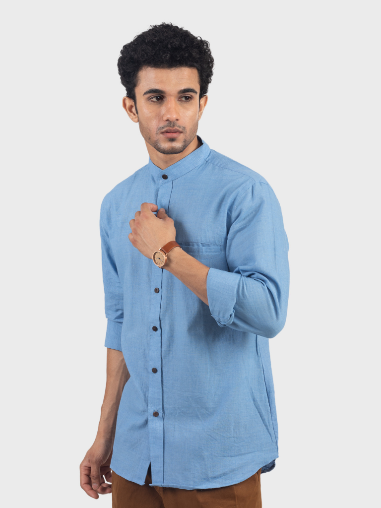 Azure Essence Handloom Shirt — photograph 6
