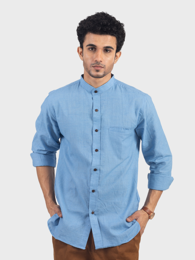Azure Essence Handloom Shirt — photograph 7