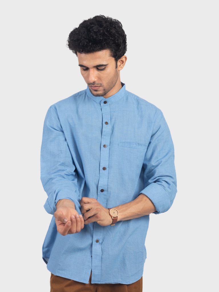 Azure Essence Handloom Shirt — photograph 8