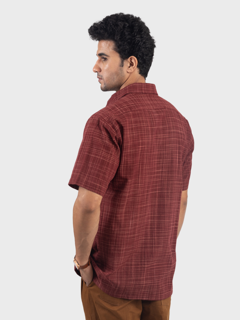Rustic Elegance Handwoven cotton Shirt — photograph 5