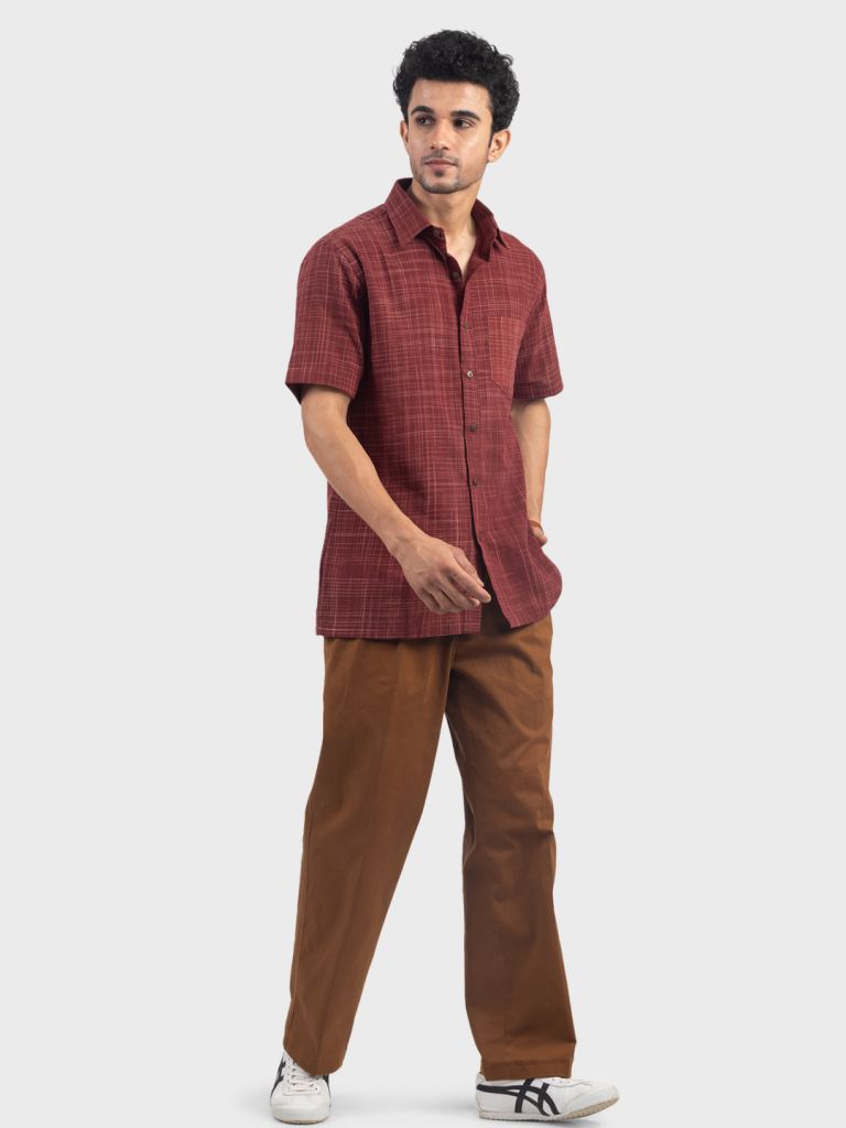 Alternative view of Rustic Elegance Handwoven cotton Shirt